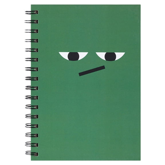 1Pc Green A5 Spiral Notebook Hardcover, 192 Pages Lined Journal 6"x8.3", Funny Sassy Expression Twin-Wire Notebook