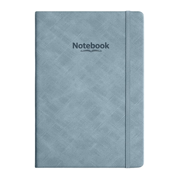 1Pc Grey Blue Textured Hardback Journal, 160 Pages Medium Lined Writing Pad, 7x10 Inch Leatherette Executive Diary