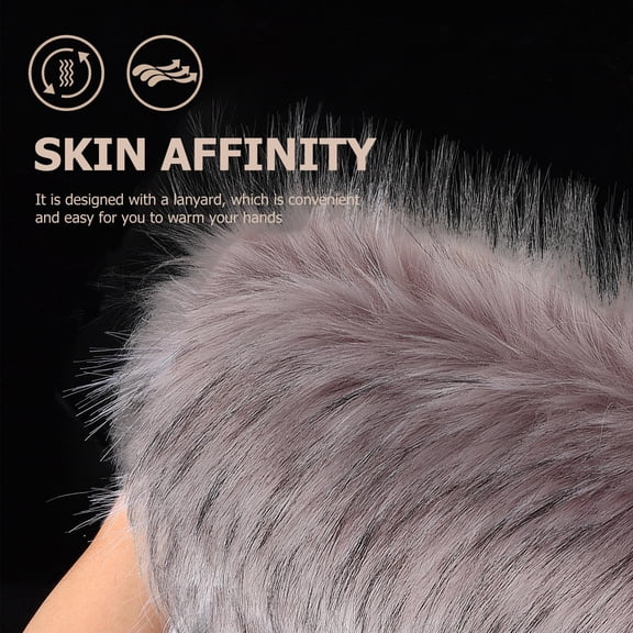 ELAYARD Faux Fur Hand Muff Grey Winter Warmth for Home Use Lightweight