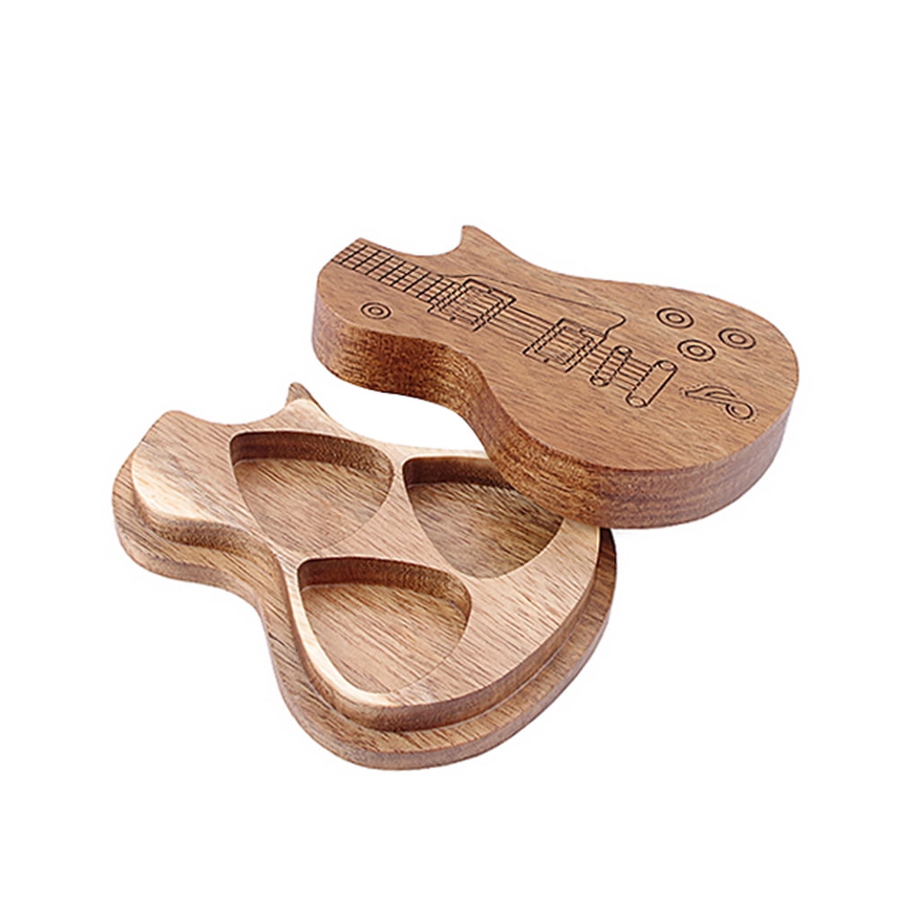 1Pc Guitar Pick Storage Box Guitar Pick Display Case without Guitar Picks (Light Brown)