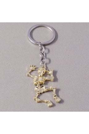 1Pc Halloween Metal Skull Pendant Keychain Unisex Personality Key Ring Accessories