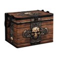 thumbnail image 1 of 1Pc Halloween Storage Bin, Skull Treasure Chest Print Zipper Lid, Decorative Storage Basket for Shelves, Car Trunk, Home Decor Gift, 1 of 6