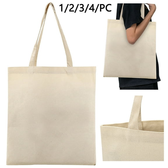 1Pc Handbag 15.7"H X 11.8"W Cotton Reusable Shopping Bag Simple Fashion Tote Bags Decorate Your Own Gift Bag Home Textile Storage