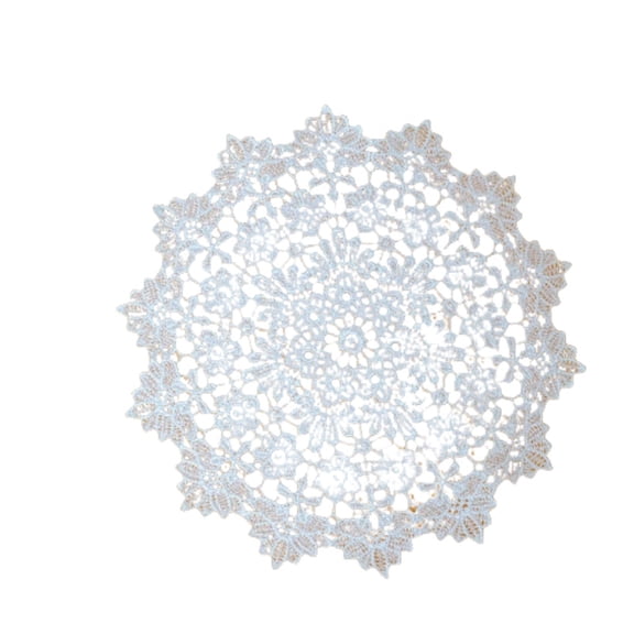 1Pc Handmade Crochet Lace Doilies Round Placemats, 20cm Snowflake Shaped Lace Table Placemats, Decorative Lace Doilies for Table, Round Fabric Table Placemats, Table Decor Doilies for Party Decor