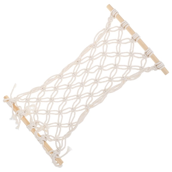 Handwoven Macrame Hammock for Hanging Fruits and Vegetables, Home Decor in White, 1 Piece