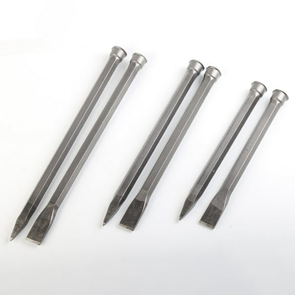 1Pc Hard Alloy Stone Carving Chisel Chromium Vanadium Alloy Steel Pointed Flat Head Stone Carving Chisel For Engraving Hand Tool 250Mm Flat Head Smile Home