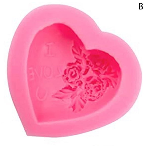 1Pc Heart Rose Shape Silicone Sugarcraft Mold Cupcake Baking Mould DIY Handmade Soap Fondant Cake Decorating Tools