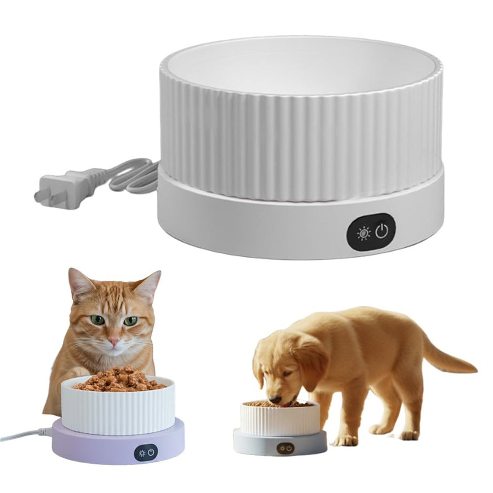 1Pc Heated Pet Water Bowl with Constant Temperature Dispenser - Constant Temperature Water Dispenser,Automatic Warming Dish,Thermostatic Control Heated Ceramic Water Bowl For Cats And Dogs,G,6x3.5"