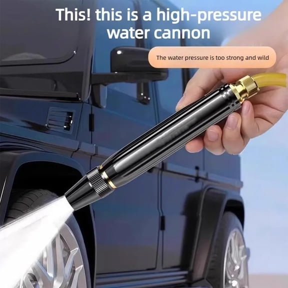 1Pc Heavy Duty Metal Garden Hose Nozzle High Pressure Spray Wand with Stepless Twist Jet Patterns and Quick Connect Coupling Fittings Multi Pack Kit for Home Automotive Car Wash Yard