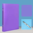 thumbnail image 1 of 1Pc Heavy Duty Plastic 3 Hole Punch Pocket Folders, Divider Folder for Notebook, Durable Poly, Fits 6.9x9 Sheets, Purple, 1 of 6