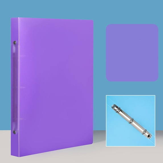 1Pc Heavy Duty Plastic 3 Hole Punch Pocket Folders, Divider Folder for Notebook, Durable Poly, Fits 6.9x9 Sheets, Purple