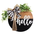 thumbnail image 1 of 1Pc Hello Door Wreath for Front Door, Spring Wreath 11.8 Inch Farmhouse Door Sign Decoration for Window Decoration Outdoor Front Door Home Decor Wooden Hanging Tag Decoration(Black,11.8x11.8"), 1 of 9