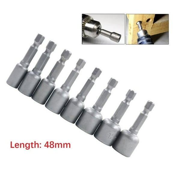 1Pc Hex Socket Magnetic Nut Screwdriver 1/4” Hex Shank Electric Drill Bits For Power Drills Drivers Socket 6-13Mm 9Mm Smile Home