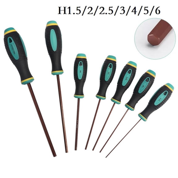 1Pc Hexagon Screwdriver H1.5-H6 Hex Head Hex Shank Magnetic Tip Hex Screwdriver Nonslip Handle Grip Screw Driver Repair Tools 100Mm×H3 Smile Home
