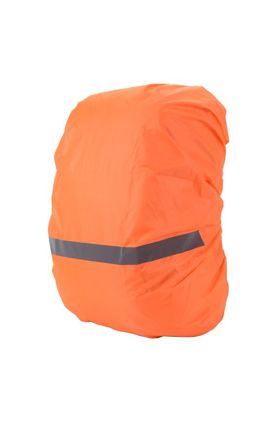 1Pc Hi-Vis Orange Backpack Rain Cover Fits 45L-55L, 21.65" Reflective Waterproof Pack Cover with Buckle Straps, 3-Layer Tear-Resistant Nylon Protector for Hiking