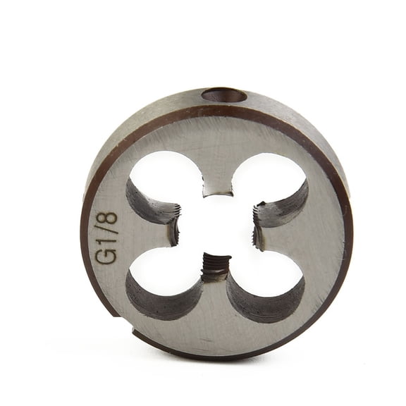 1Pc High Duty Pipe Thread Round Dies G1/8-28 G1/4-19 G3/8-19 G1/2-14 G3/4-14 G1-11 Hss High Speed Steel Round Dies Threading Too