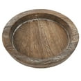 1Pc Home Round Candle Tray Wooden Simple Candle Holder Table Decor