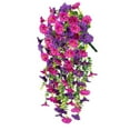 thumbnail image 1 of 1Pc Hot Pink Outdoor Courtyard Artificial Flowers, 75cm/29.52In Christmas Wall Hanging Flowers Rattan, Eucalyptus Morning Glories, Silk Flowers, Home Wedding, Wedding Decoration, 1 of 2