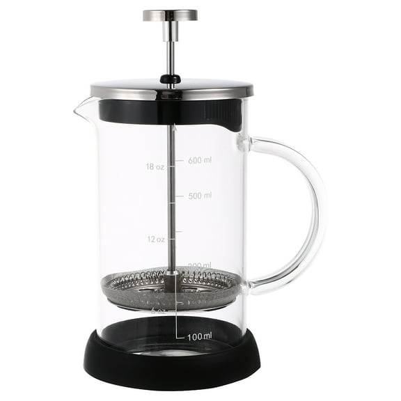 1Pc Household Coffee Pot Manual Coffee Press Coffeepot with Scale (Transparent)