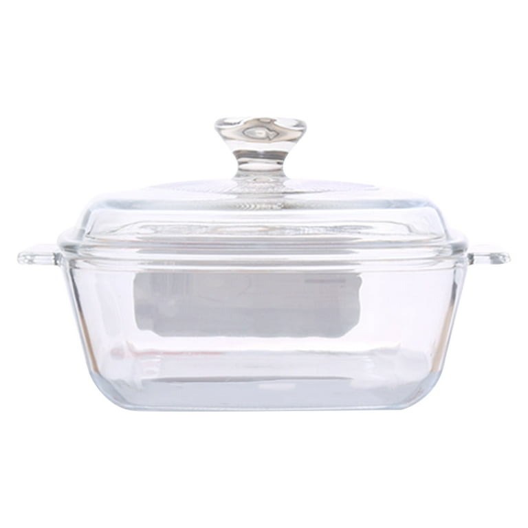 1Pc Household Glass Bowl with Lid Microwave Oven Bowl Heat resistant Bowl White