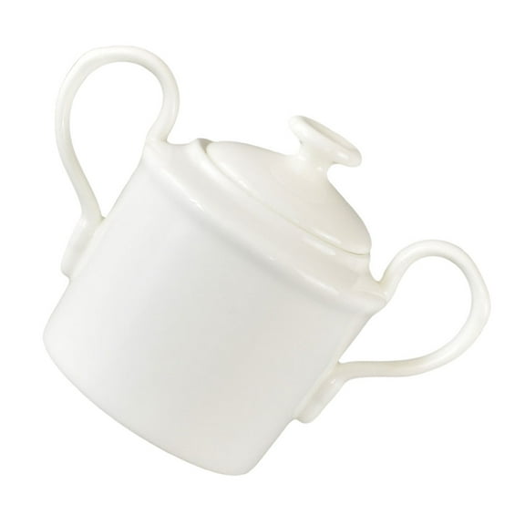 RENACLIPY White Ceramic Cube Sugar Jar with Lid, Multipurpose Kitchen Storage Container for Sugar, Spices, Coffee, Tea