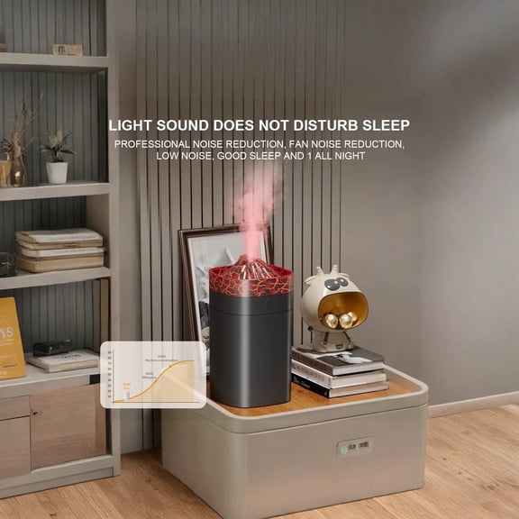 1Pc Humidifier, Mini Usb Portable 400Ml A25 Small Square Crackle Black For Home Bedroom Office Desk