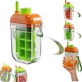 thumbnail image 1 of 1Pc Ice Cube Bottle,2 in 1 Ice Maker Water Bottle with Straw,Portable Sports Bottle with Built-in Ice Tray,2 In 1 Ice Maker Tray Bottle with Lid & Reusable Easy Release Ice for Coffee Juice Beverages, 1 of 9