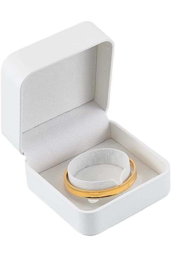 1Pc Imitation Leather Bangle Package Boxes Square White 9.6x9.6x6cm