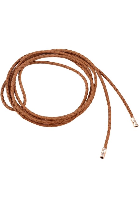 1Pc Imitation Leather Chain Belt Alloy Column Beaded Waist Belt for Shirt Dress Overcoat Golden Saddle Brown 1600x4mm