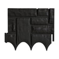 thumbnail image 1 of 1Pc Imitation Stone Garden Fence, 10x8.6'' Faux Stone Retaining Wall Look Garden Bricks Border with Ground Stakes, Plastic Edging Blocks for Flower Beds, Lawn, Mulch (Black), 1 of 6