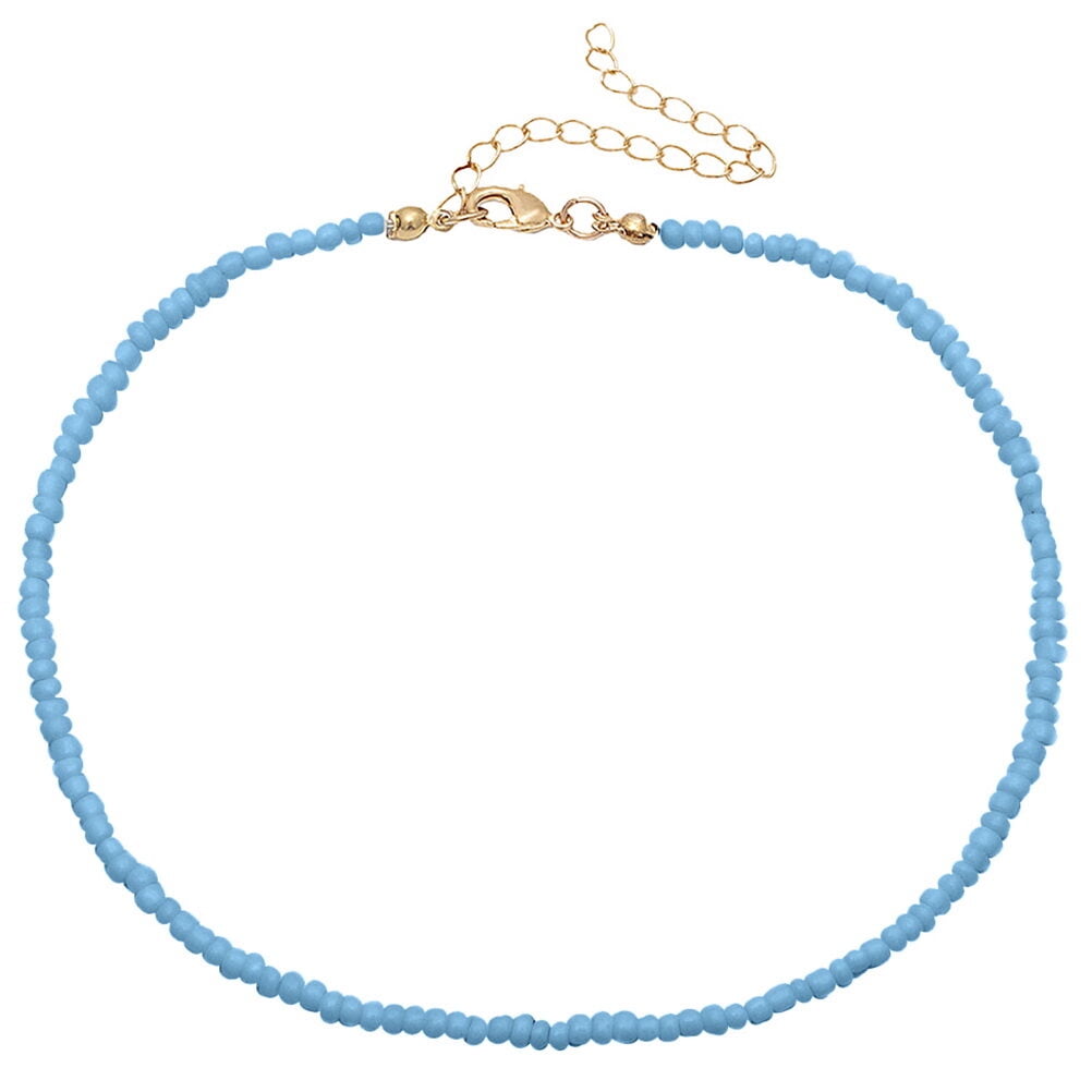 Blue LAPIS & Agate 14k Yellow Gold Single Strand Beaded Necklace - Ruby Lane
