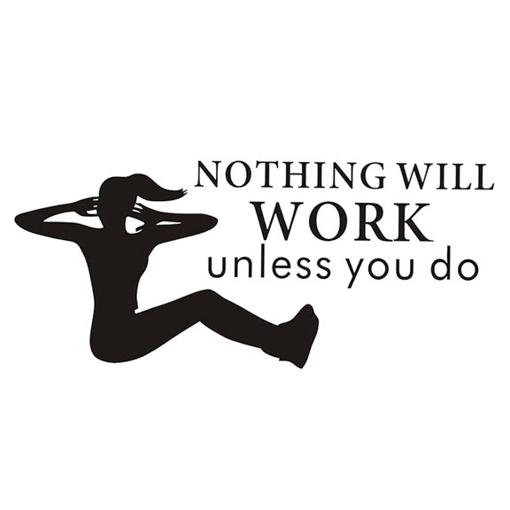 1Pc Indoor Sports Wallpaper Black Exercise Wall Sticker Easy to Post and Remove