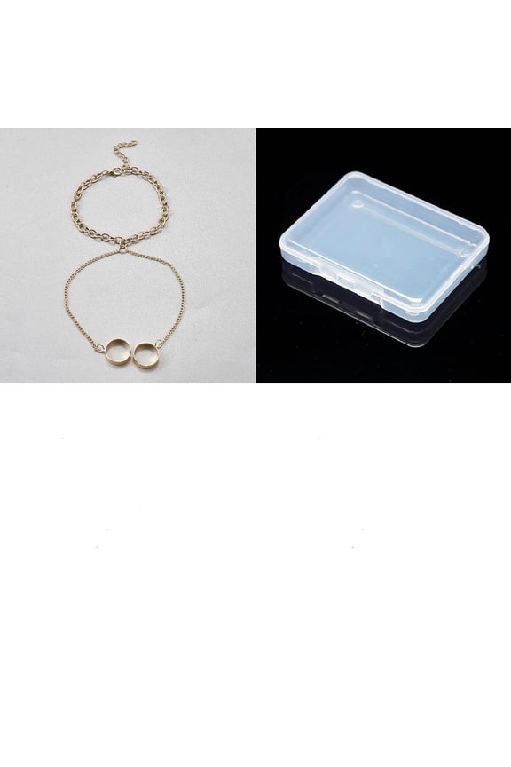 1Pc Infinity Toe Ring Anklet Iron Chain Double Toe Ring Anklets Dainty Layer Adjustable Foot Chain Set for Women Summer Beach