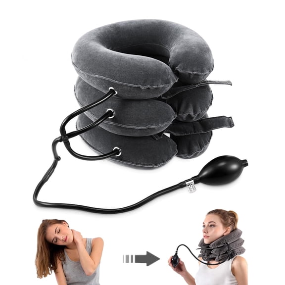 1Pc Inflatable Adjustable Neck Stretcher Neck Support Brace, Neck Traction Pillow for Home Neck Decompression