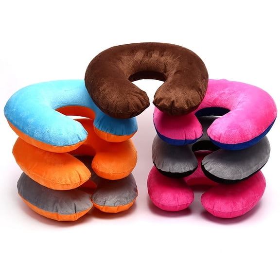 1Pc Inflatable Travel Neck Pillow PVC U-Shape Soft Pillow For Car Headrest Air