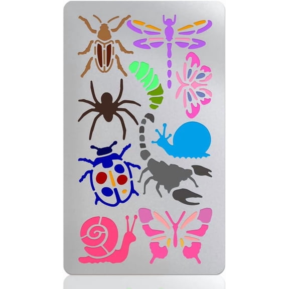 1Pc Insects Element Retro Metal Stencil Stainless Steel Paintings Metal Template for Journaling Stencils for DIY Scrapbooking Photo Album Decorative Embossing DIY Paper Card diy