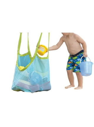 Mesh Beach Bag and Tote for Sand Toys Beach Net XL (Blue)