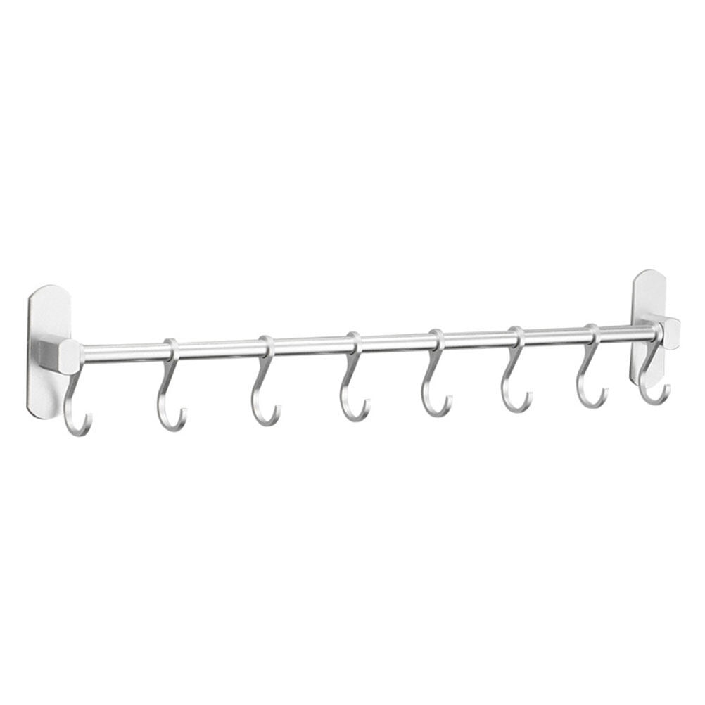 BESTYASH Space Aluminum Kitchen Hanging Rod with Movable Hooks for ...
