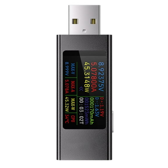 1Pc Kws-Mx23 Cell Phone Charging Detector Supports 6.5A High Current Voltmeter 1.06-Inch High-Definition Ips Screen Usb Tester