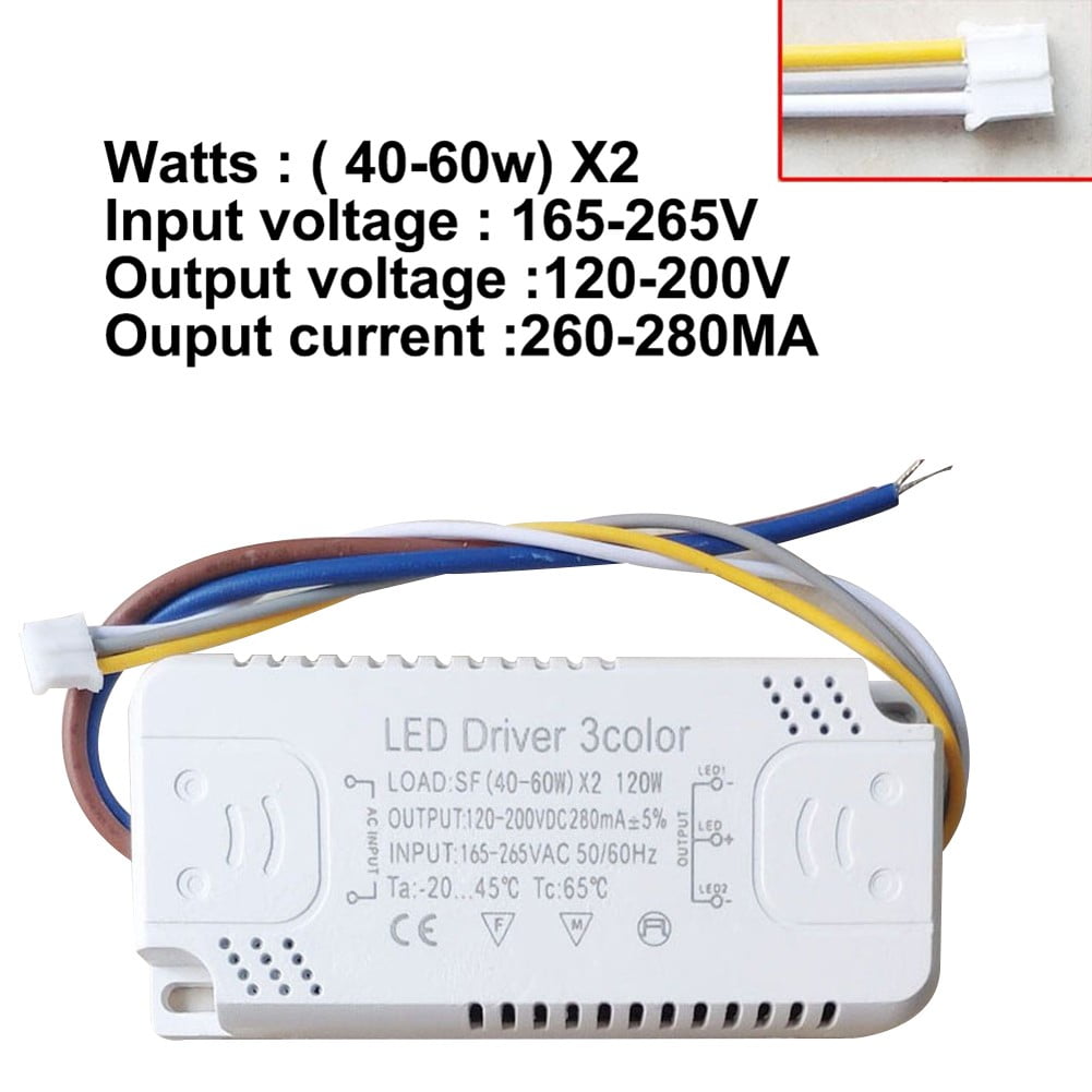 LED-Treiber, 3-Farben-Adapter, 8–24 W, 20–40 W, 30–50 W, 40–60 W, 50–70 W, für LED-Beleuchtung, nicht isolierenr Transformator-Treiber-Ersatz  1420