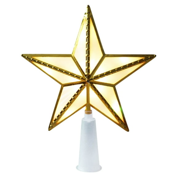 1Pc LED Sparkled Star for Christmas Tree Topper, Christmas Star Tree Topper with LED, Plug-In Ornament, Night Light Treetop Small Xmas Tree Decor For Home Christmas Ornaments(Gold,7.1x5.9")