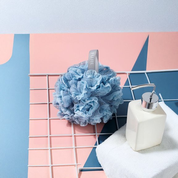1Pc Lace Bath Sponge, Super Soft Pe Bath Puff For Shower, Large Size Soft Lather Bathing Ball For Gentle Exfoliating & Comfortable Body Scrubbing