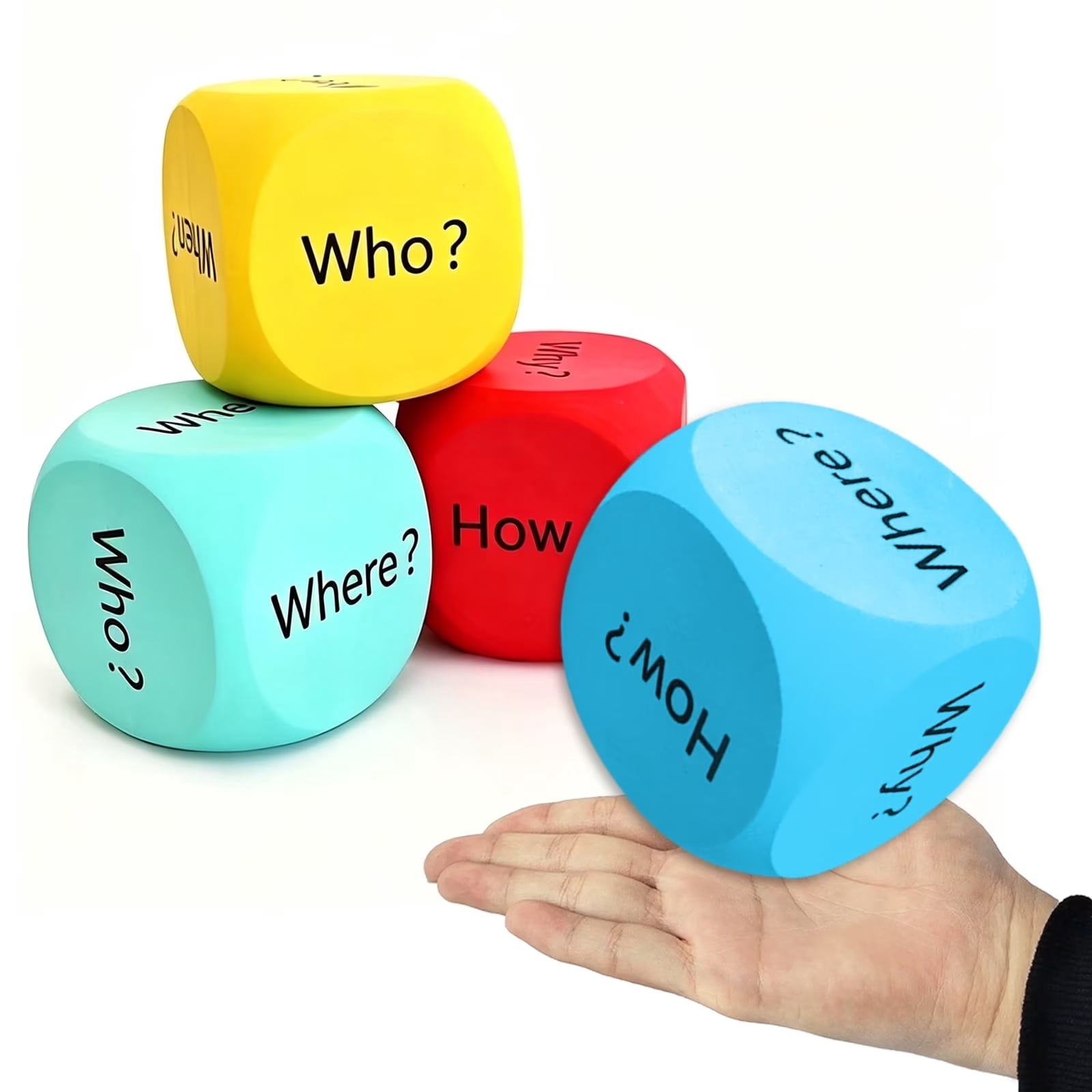 HOOJOJO 1 Pc Large EVA Question Word Cube, 6-Sided Teaching Dice for ...