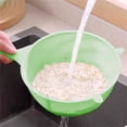 thumbnail image 1 of 1Pc Large Fine Mesh Strainer Basket for Kitchen,Cream White Plastic Vegetable And Rice Washing Drainer with Handle,Multifunctional Food Strainer for Household Cooking And Fruit 12.3"X2.95"X6.3", 1 of 7