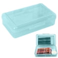 thumbnail image 1 of 1Pc Large Pencil Box,Hard Pencil Case,Double Layer Large Capacity Plastic Pencil Case,Transparent Crayon Case,Hard Pen Case with Tight Lid Storage Art and Craft Box,Light Blue,8"x5"x2", 1 of 6