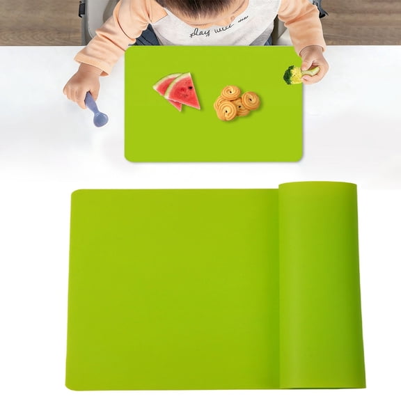 1Pc Large Silicone Countertop Protector,Non-Slip Table Placemats,Dough Mats,Food-Grade Silicone Mats,Heat Resistant Table Mat for Air Fryer,Non-slip Waterproof Large Countertop Protector Mat,Green