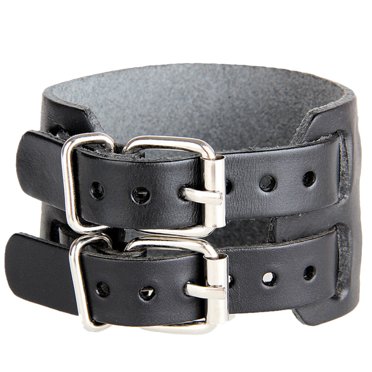 Handmade Men's Black Leather Braided Studded Cuff Bracelet – Punk Rock Style Bangle