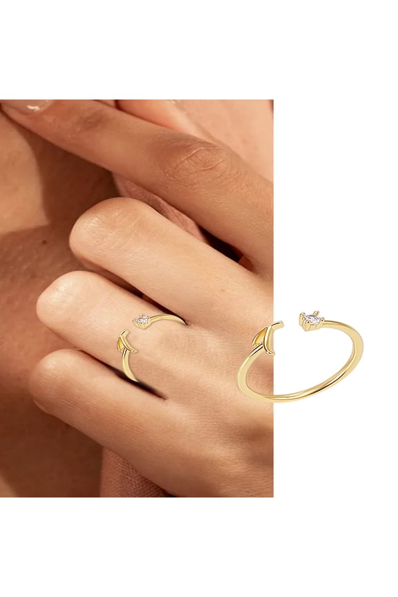 1Pc Letter Brass Rhinestone Open Cuff Rings for Women Letter T Inner Diameter: 17~18mm DIY