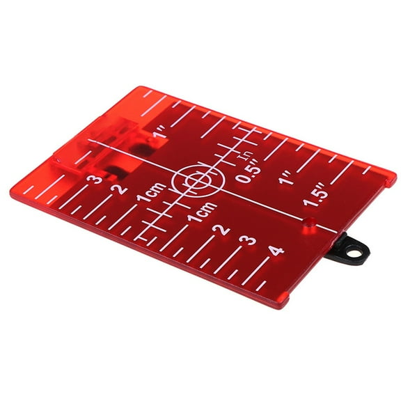 1Pc Level Laser Target Line Marker Target Plate Card With Stand For All Line Lase Indoor Outdoor Red Green Plastic Instruments Red Fangkenuo