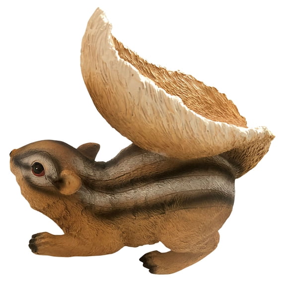 1Pc Cartoon Squirrel Shaped Adornment Creative Resin Garden Ornament Chic Feeder